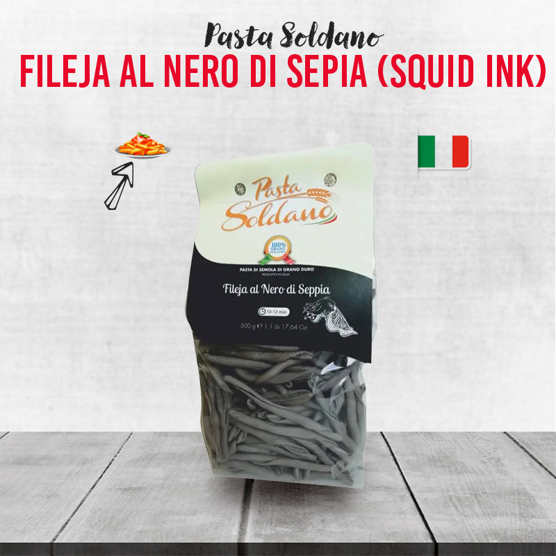 Pasta Soldano Fileja al Nero di Sepia (Squid Ink) - 500g